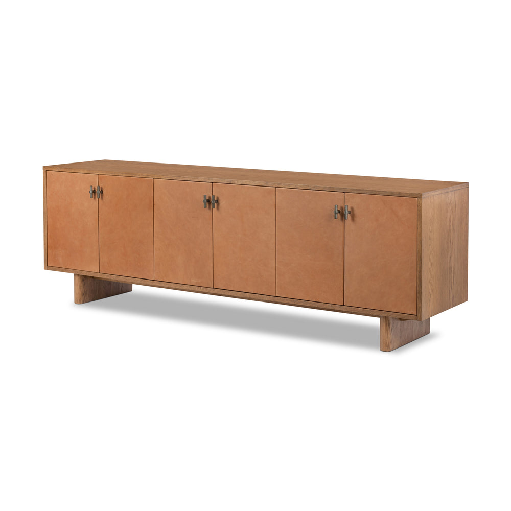 Posada Media Console In Amber Oak