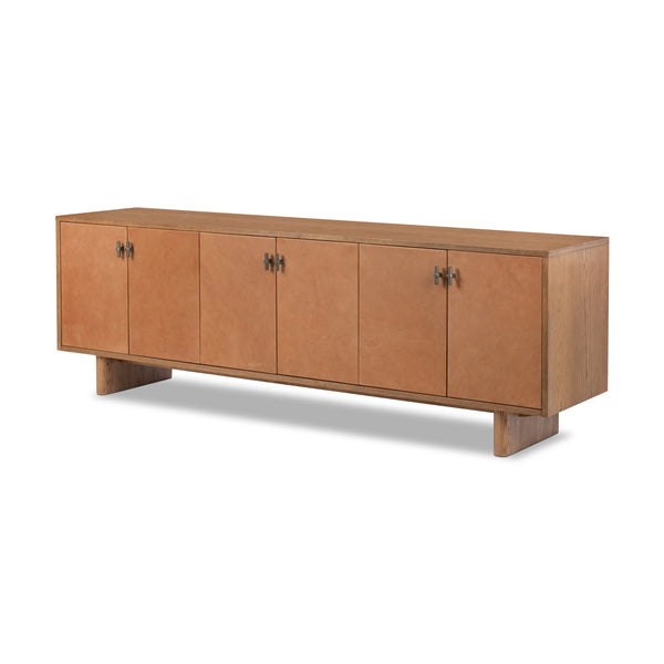 Posada Media Console In Amber Oak