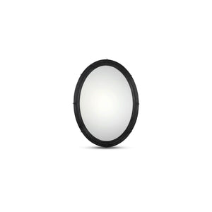 Antoni Large Oval Mirror in Aged Black Iron