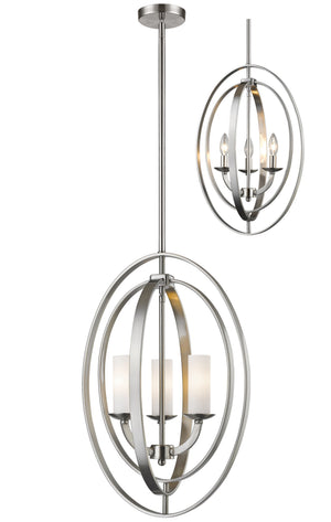 Ashling 3 Light Pendant in Brushed Nickel Finish