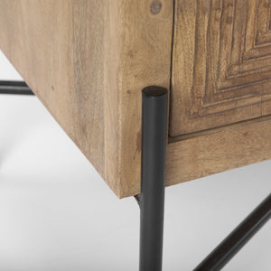 Cairo 36.0L x 19.5W x 36.0H 2 Door Wood and Metal Cabinet