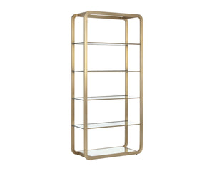 AMBRETTA BOOKCASE - LARGE - GOLD / CLEAR