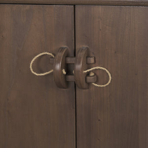 Varenna 4 Door Dark Brown Wood w/ Rope Handles Sideboard