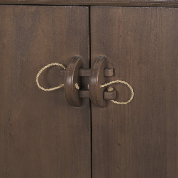Varenna 4 Door Dark Brown Wood w/ Rope Handles Sideboard