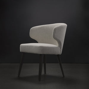Niles 22.5L x 24.0W x 32.0H Cream Fabric Seat W/ Dark Brown Wooden Legs Wingback Dining Chair