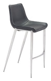 Magnus Barstool (Set of 2) Black & Silver