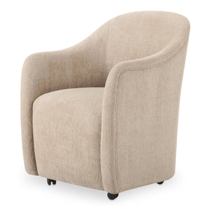 Drava Rolling Dining Chair in Beige