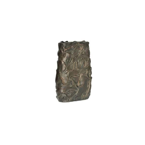 Sabine Cast Aluminum Vase in Antique Brass