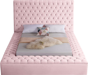 Randal Full Bed In Pink Velvet