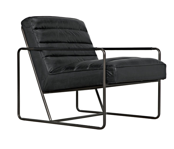 Demeter Chair, Metal and Leather
