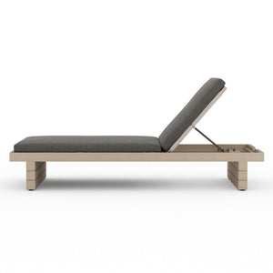 Leroy Outdoor Chaise in Brown and Charcoal