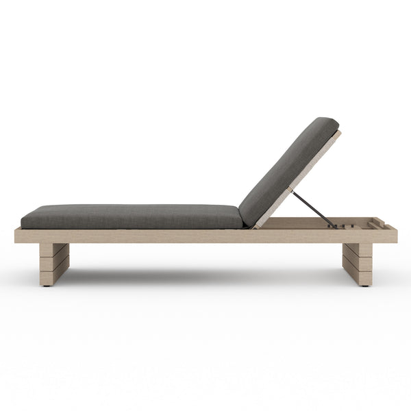 Leroy Outdoor Chaise in Brown and Charcoal