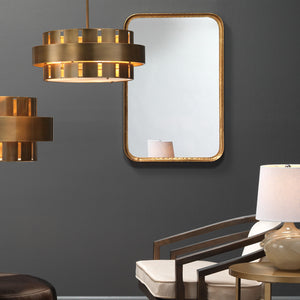 Principle Iron Rectangle Wall Mirror, Gold