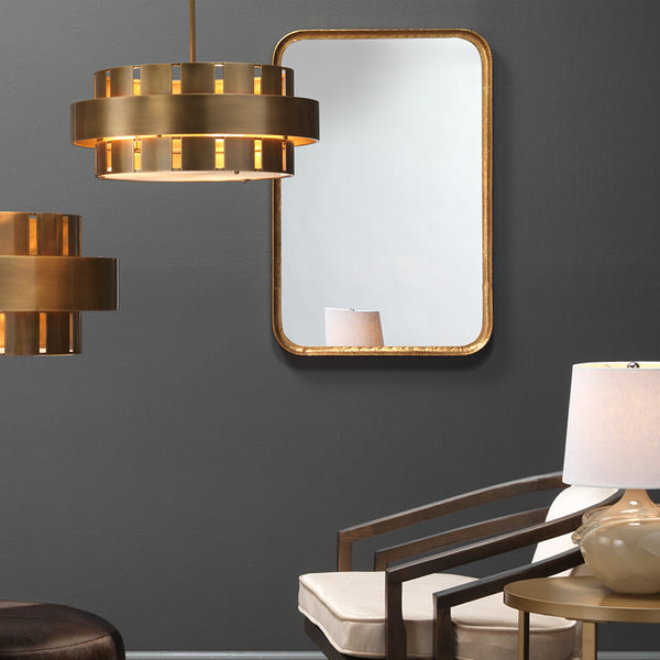 Principle Iron Rectangle Wall Mirror, Gold
