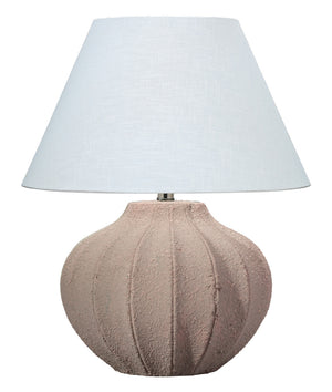 Clamshell Ceramic Table Lamp with Linen Shade