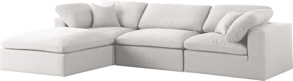 Carmen Cloud Modular Sectional In Cream Linen Fabric