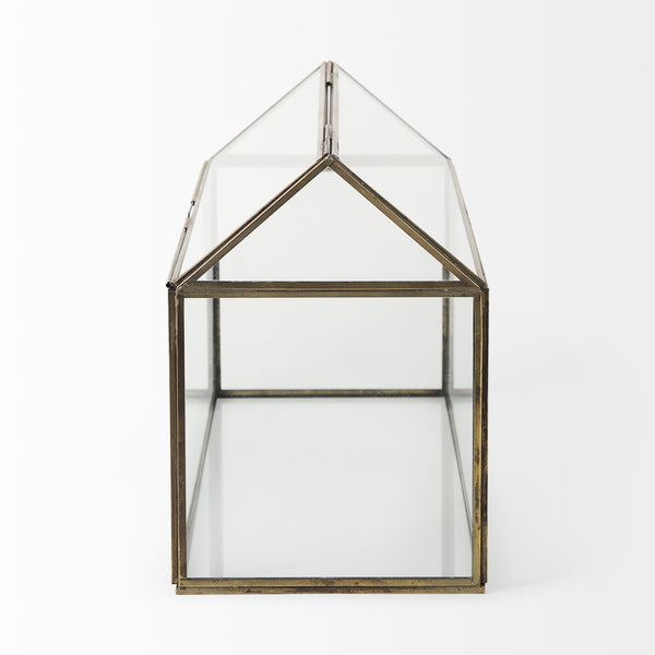 Hutt 16L x 6W x 9H Gold Glass Terrarium Box