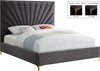 Wilfred King Bed In Grey Velvet