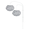 Eos Medium 2-Light Wall Lamp in Grey with White Wall Hanger