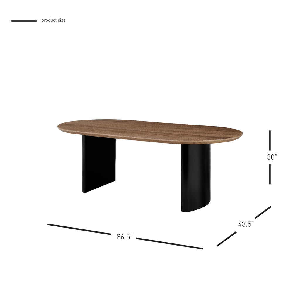 Conway KD 86.5" Oval Dining Table, Walnut 