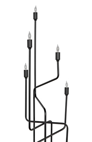 Moriarty Floor Lamp, Black Metal