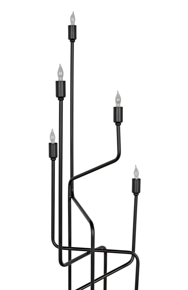 Moriarty Floor Lamp, Black Metal