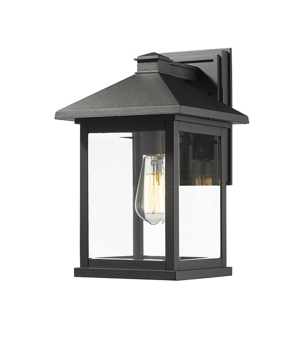 Portland 1 Light Outdoor Wall Light in Black Finish