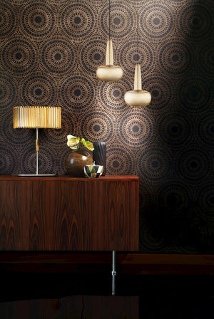 Clava Hardwired Pendant in Brass with Black Cord