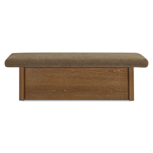 Gemma Storage Bench in Taupe Chenille