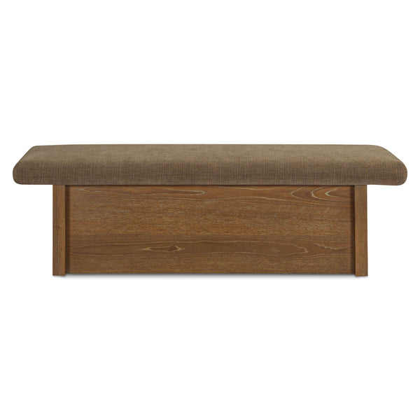 Gemma Storage Bench in Taupe Chenille