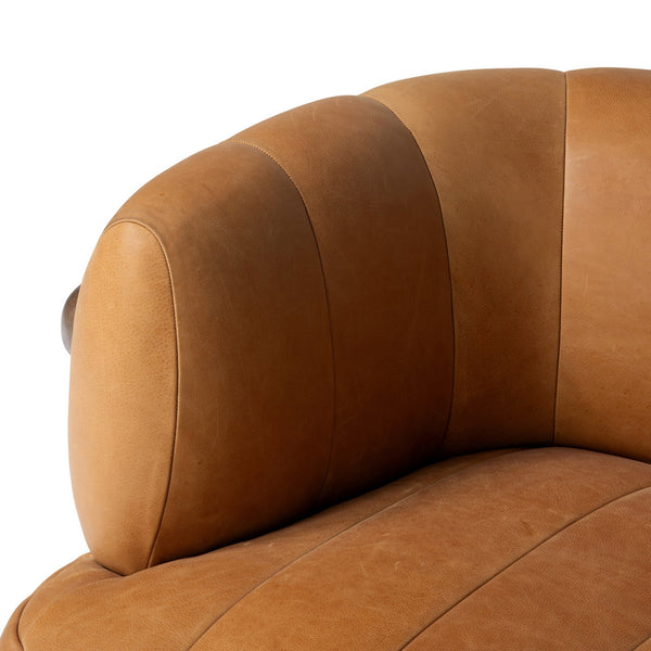 Doss Swivel Chair In Terra Brown Oak