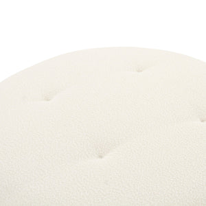 Fickle Cream Boucle Swivel Ottoman