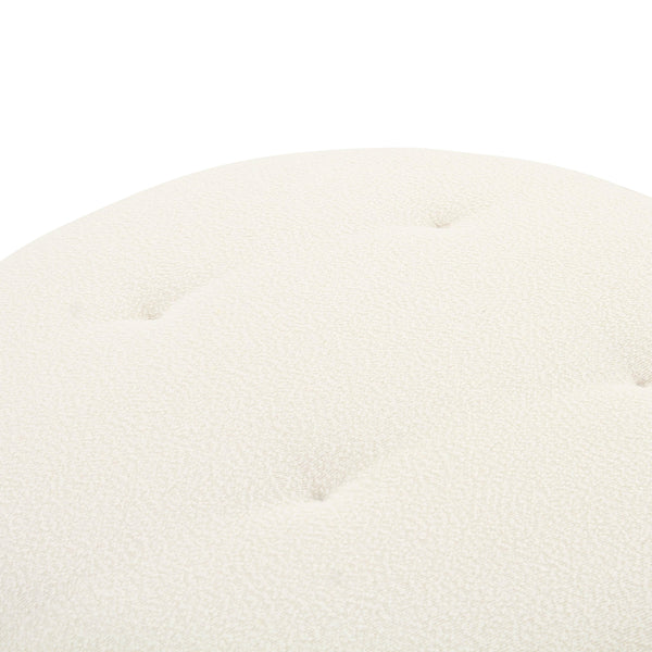Fickle Cream Boucle Swivel Ottoman