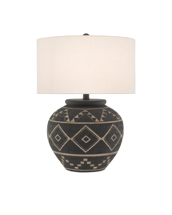Tattoo Table Lamp In Brewed Latte & Molé Black