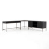 Trey Desk System With Filing Credenza in Black Wash