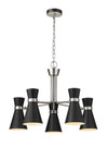 Soriano 5 Light Chandelier in Matte Black + Brushed Nickel Finish