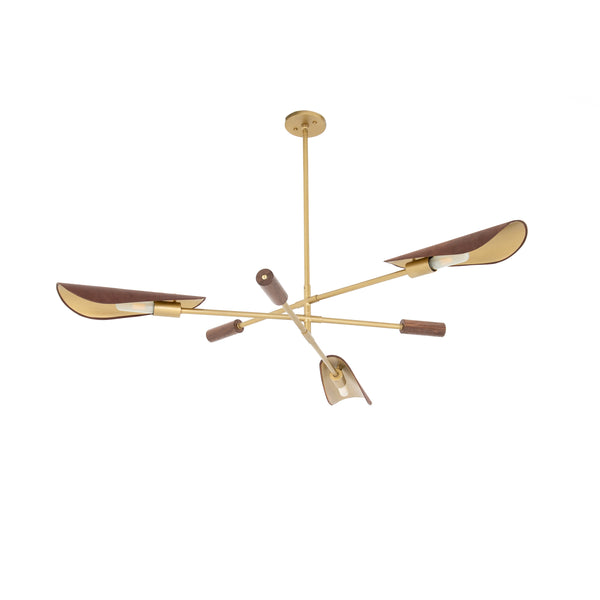 Astrid Chandelier In Dark Brown Leather