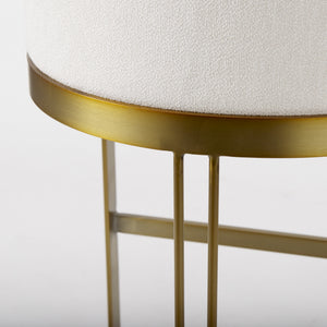Hollyfield 20.5 x 19.7 x 32.7 Cream Fabric Seat W/ Gold Metal Base Bar Stool