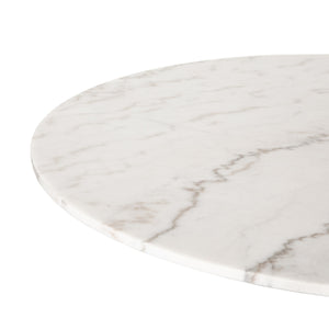 Powell Dining Table In 55" In White Marble