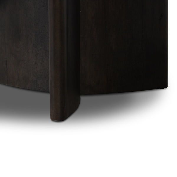 Toli End Table In Wood In Smoked Black