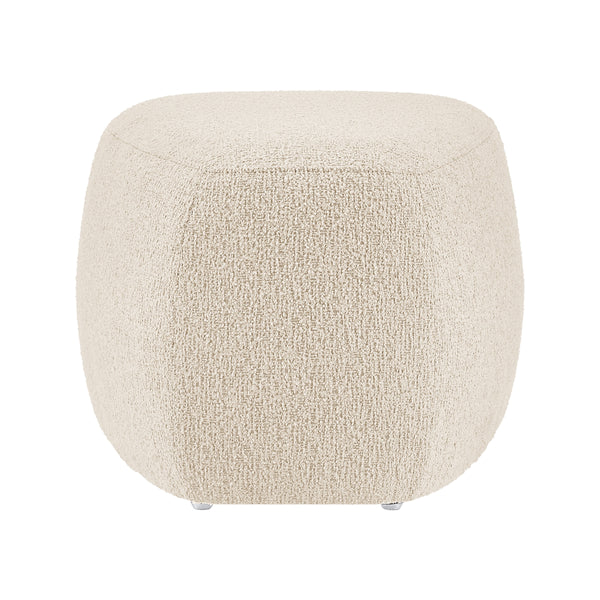 Carlese Boucle Small Ottoman, Palladian Beige
