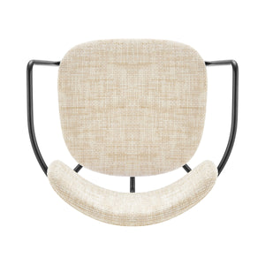 Alivia KD Chenille Dining Side Arm Chair, Allure Cream