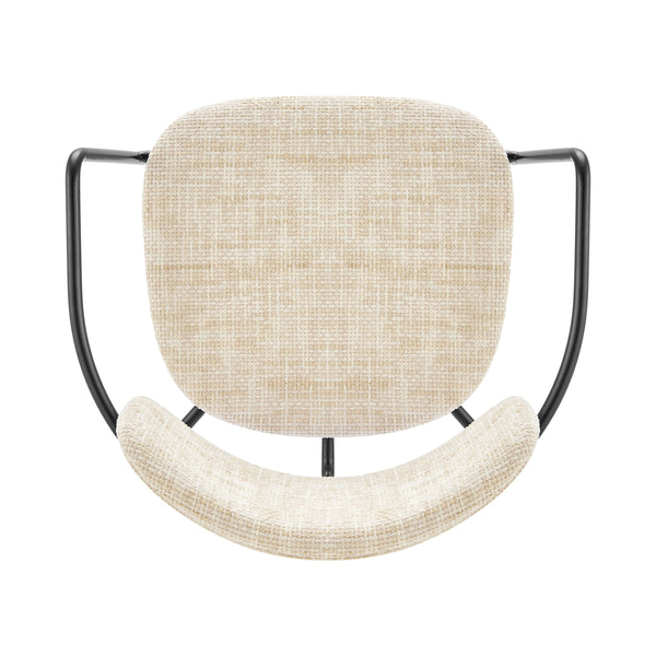 Alivia KD Chenille Dining Side Arm Chair, Allure Cream