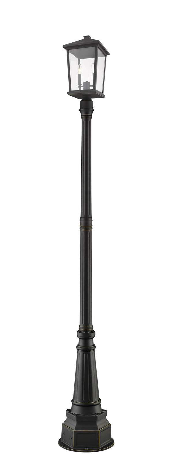 Beacon 2 Light Outdoor Post Mounted Fixture in Oil Rubbed Bronze Finish