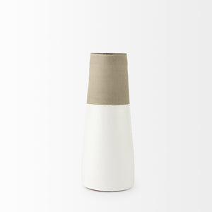 Garand Medium 15H Two-Toned White Natural Ceramic Jug