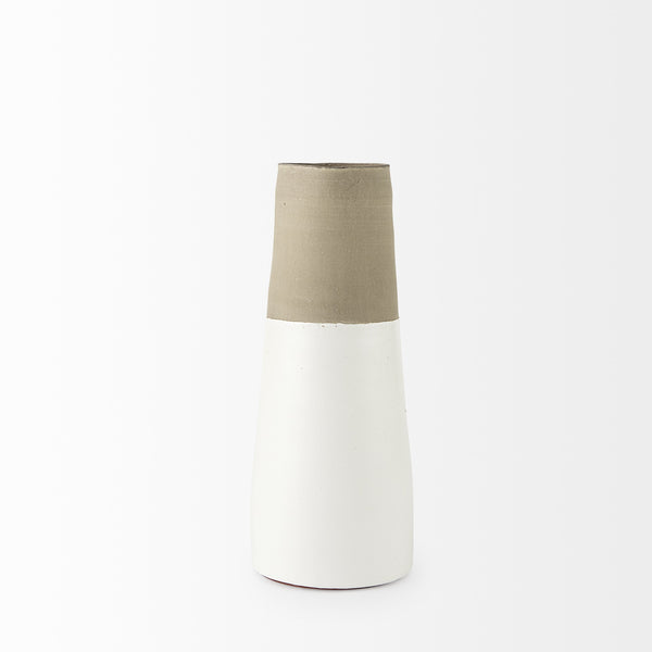 Garand Medium 15H Two-Toned White Natural Ceramic Jug