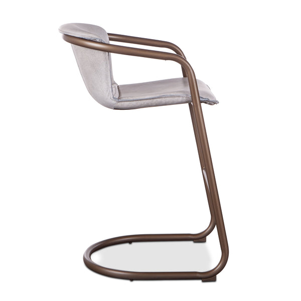 Portofino Leather Bar Chair Vintage White