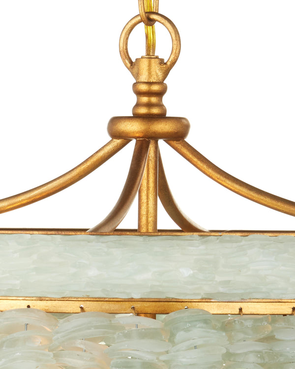 Bayou Pendant In Contemporary Gold Leaf & Seaglass