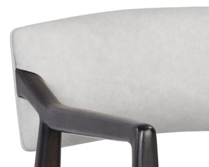 KEAGAN LOUNGE CHAIR - SALOON LIGHT GREY LEATHER