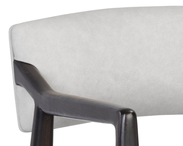 KEAGAN LOUNGE CHAIR - SALOON LIGHT GREY LEATHER